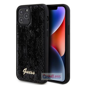 Guess Sequin Script Logo Case for iPhone 12/12 Pro Black