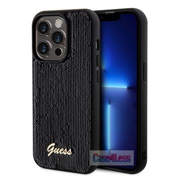 Guess Sequin Script Logo Case for iPhone 14 Pro Black