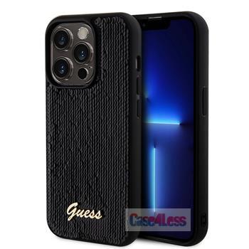 Guess Sequin Script Logo Case for iPhone 14 Pro Max Black