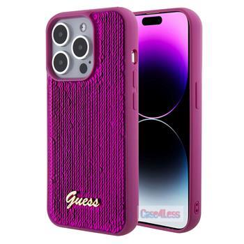 Guess Sequin Script Logo Case for iPhone 15 Pro Max Magenta